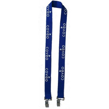 Silk Screen 1" Lanyard with 2 Bulldog Clips